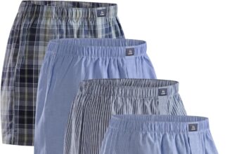 DANISH ENDURANCE Boxer Uomo Americani Cotone Biologico 100%, Mutande a Pantaloncino, Boxer di Tela, Leggeri e Traspiranti, 4 o 6 Paia