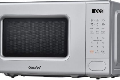 COMFEE' Forno a Microonde Digitale, 700W, 20L, 6 Menù Preimpostati, Express Cook, 11 Livelli di Potenza, Scongelamento, Funzione di Memorizzazione - Grigio - CM-E202CC(GR)