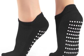 All Things Accessory 3 x Paia di Calze Anti-Scivolo Yoga Pilates Arti Marziali Fitness Danza Barre, Antiscivolo, Calze con Grip Senza Dita Prevenzione Caduta, Sox EU 37-42
