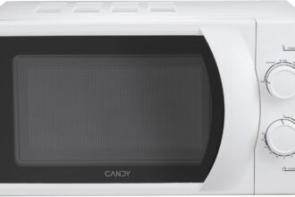 Candy Idea Forno a Microonde 20 Litri, 700W, 6 Livelli di Potenza, Programma Defrost, Timer e Segnale Acustico di Fine Cottura, Libera Installazione, 45,2 x 33,5 x 26,2 cm, Bianco - CMW2070M