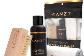 Canzt Kit Pulizia Scarpe – Pulisci Sneakers per Pelle, Nubuck, Camoscio e Tessuto – Detergente Scarpe Bianche con Spazzola & Panno in Microfibra