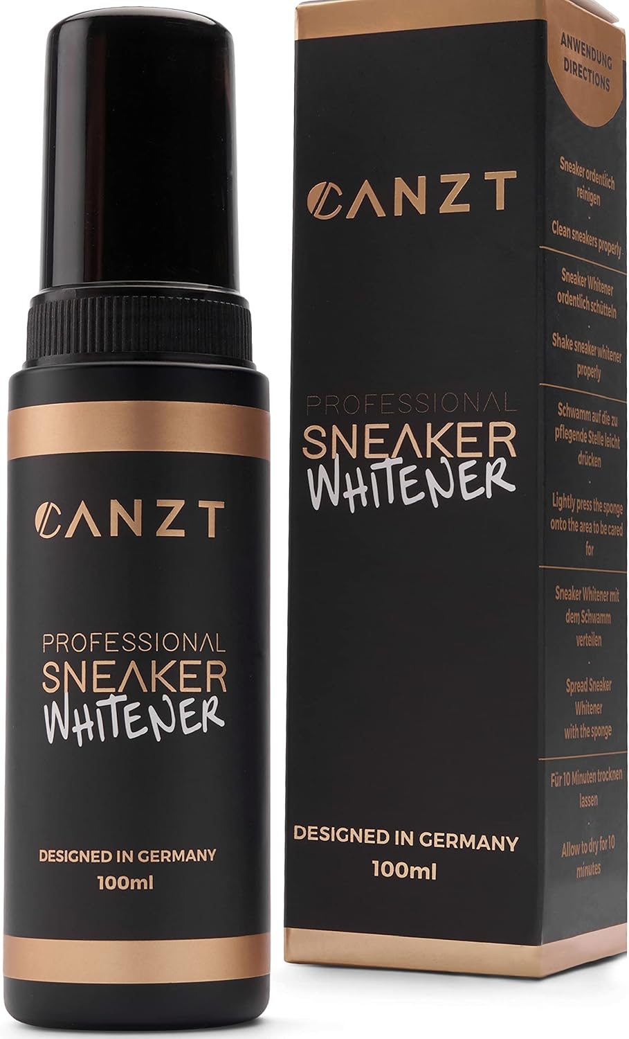 Canzt Lucido per Scarpe Bianche – Sneaker Whitener per sneakers e scarpe in pelle | Sbiancante per suole e tomaia | 100ml crema ricolorante per scarpe bianche