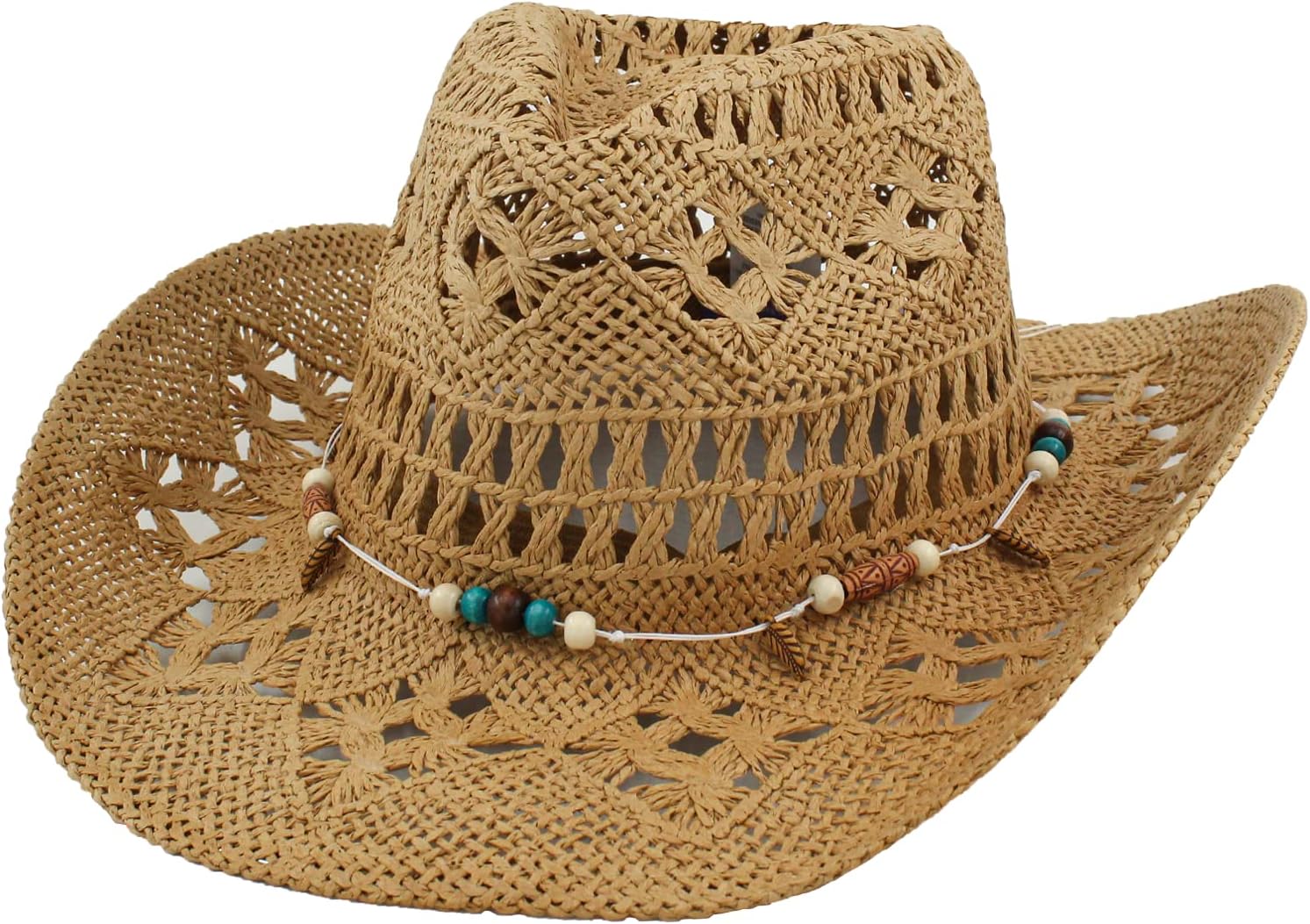 Cappello Estivo da Uomo in Carta Paglia, Cappello da Cowboy da Donna con Fascia, Cappello da Cowboy Unisex