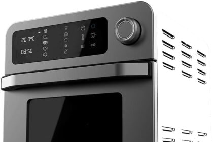 Cecotec Forno Friggitrice Bake&Fry 1500 Touch. 15 Litri, 1700 W, Risultati più sani, Schermo touch, 10 Menu preimpostati, Acciaio inossidabile, 60-230 º, Kit di accessori.