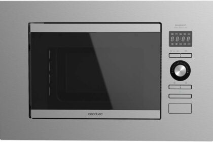 Cecotec Forno Microonde 20L da Incasso Digitale GrandHeat 2090 Built-In Steel. 800W di Potenza, 8 Funzioni, Grill 1000W, Design Acciaio, Sicuro Bimbi, Pulizia facile, Timer 95min