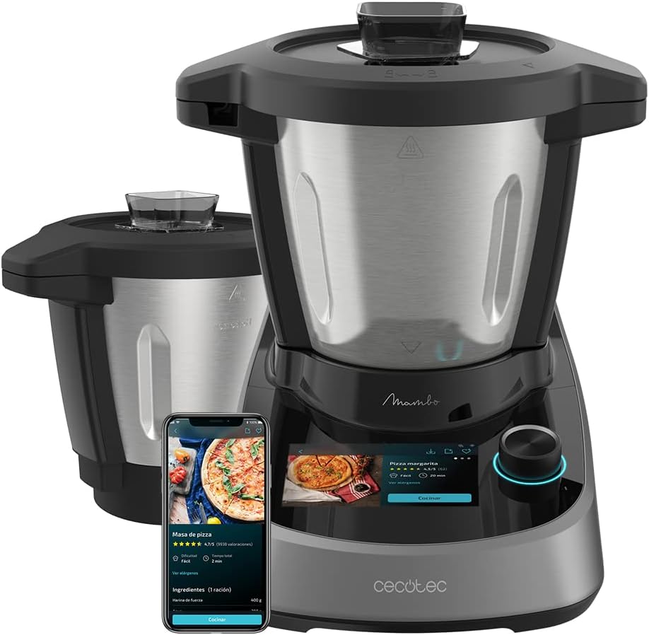 Cecotec Robot di Cucina Multifunzione Mambo Touch con Caraffa Habana. 1600 W, 37 Funzioni, Schermo TFT da 5" con Ricettario, APP, Bilancia e Caraffa in acciaio inox, 3,3 litri