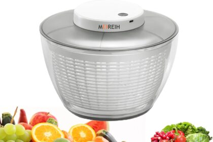 Centrifuga per insalata 4,5L/6L Insalata Elettrica di Grande Capacità Verdure Frutta Lavasciuga Filtro Scolapiatti, USB Lattuga Spinner Cleaner con Ciotola per l'essiccazione di verdure (4.5L)