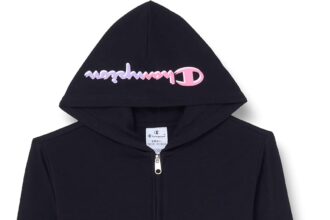Champion Legacy C-Color-Powerblend Full Zip Felpa con Cappuccio Bambine e Ragazze