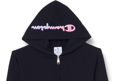 Champion Legacy C-Color-Powerblend Full Zip Felpa con Cappuccio Bambine e Ragazze