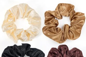 Cheerhom 4 Pezzi Scrunchies per Capelli,Elastico Capelli Seta Accessori Capelli per Donna Elastico Morbido e Riutilizzabile