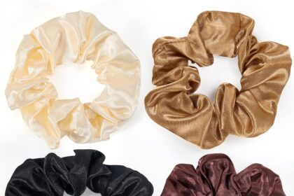 Cheerhom 4 Pezzi Scrunchies per Capelli,Elastico Capelli Seta Accessori Capelli per Donna Elastico Morbido e Riutilizzabile