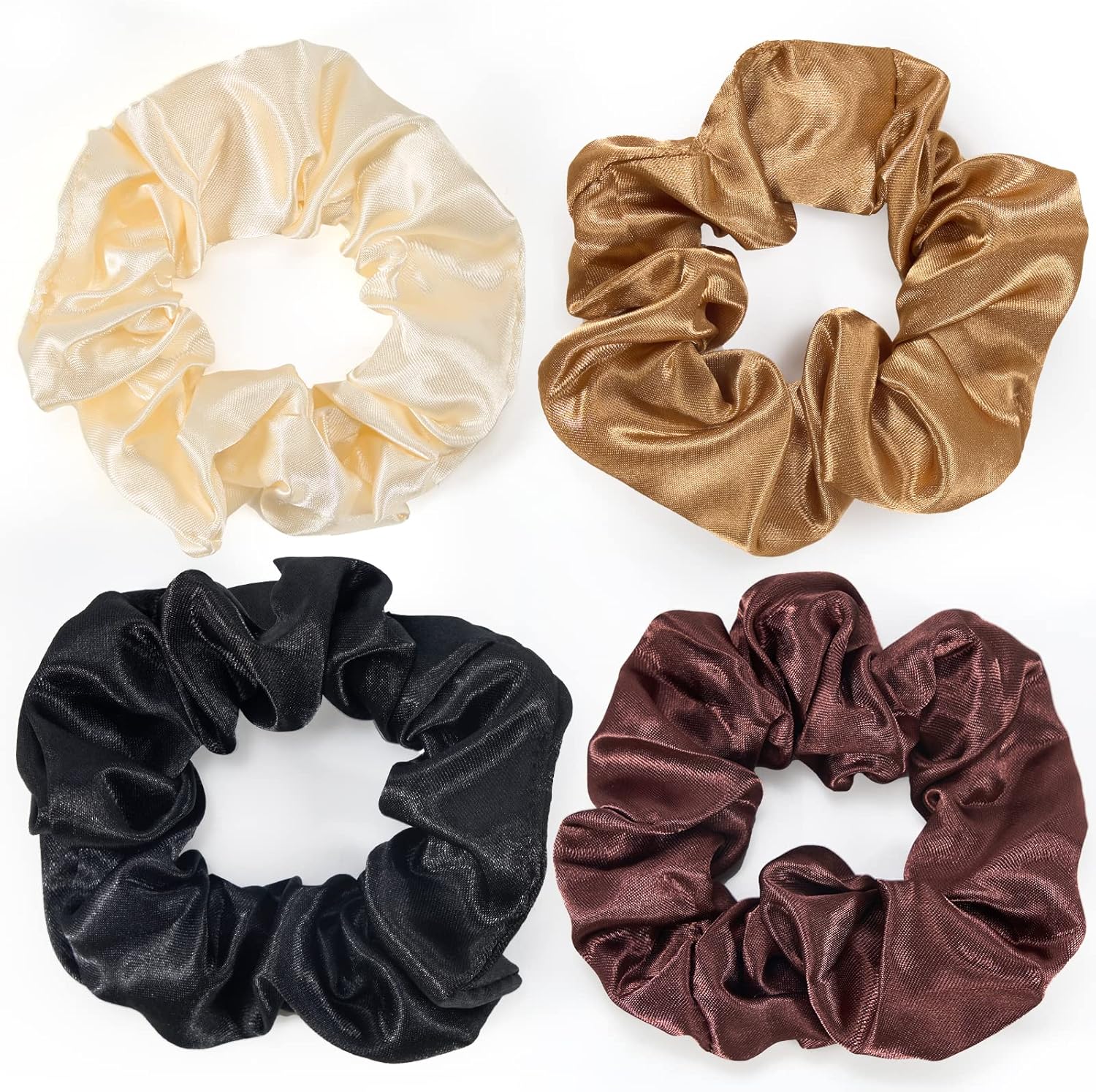 Cheerhom 4 Pezzi Scrunchies per Capelli,Elastico Capelli Seta Accessori Capelli per Donna Elastico Morbido e Riutilizzabile