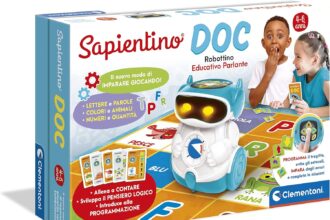 Clementoni Sapientino - Doc Robot - Coding e Programmazione, Robottino Educativo e Interattivo (in Italiano) per Bambini 5 Anni - 17698