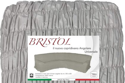 Tex family COPRIDIVANO ANGOLARE Universale Bristol Grigio Tortora Unito