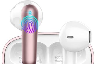 Cuffie Bluetooth, Auricolari Bluetooth 5.3 Stereo HiFi con 4 HD Mic, 48Ore Mini Cuffie Wireless in Ear IP7 Impermeabili, 3g Ultra Leggero, LED Display, Cuffiette Bluetooth Senza Fili per Android IOS