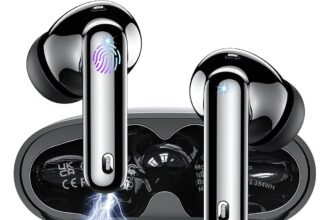 Cuffie Bluetooth, Auricolari Bluetooth 5.3 In Ear Sport con 4 HD Mic ENC Cancellazione Rumore IPX6 Impermeabile Hi-Fi Stereo Touch Control 32 Ore USB-C Cuffiette Senza Fili per iOS Android, Nero(2025)