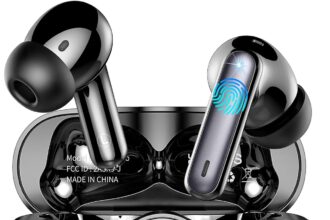 Cuffie Bluetooth, Auricolari Bluetooth 5.3 Stereo HiFi con 4 HD Mics, Cuffie Wireless In Ear 40 Ore LED Display, 2024 Cuffiette Bluetooth Cancellazione Rumore, Cuffie Senza Filo IP7 Impermeabili/USB-C