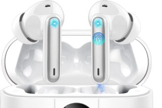 Csasan Cuffie Bluetooth senza fili Bluetooth 5.3, auricolari in-ear con 4 Mic, 2024, nuovi auricolari ENC cancellazione del rumore, 40 ore, colore bianco, J90 Pro