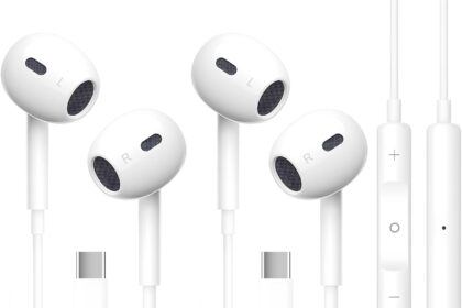 INTOBAS 2 Pack Cuffie USB C per iPhone 16/15 con Microfono, Hi-Fi Stereo Auricolari USB C con filo In-Ear Cuffie, Compatibile con iPhone 16/15/Plus/Pro/Pro Max