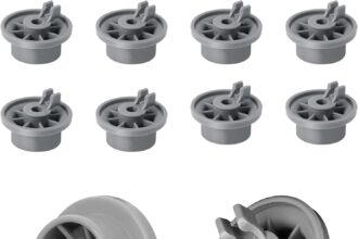 EcoJozon Kit 8 Rotelle Universali per Cestello Inferiore Lavastoviglie - Ruote e Ricambi per Lavastoviglie Bosch Siemens Neff Beko