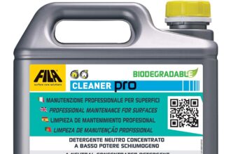FILA Surface Care Solutions, CLEANER PRO, Detergente Universale per Pavimenti, Altamente Concentrato. Ideale per Gres Porcellanato. Adatto a Macchina Lavasciuga, 5L