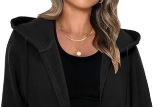 RITOSTA Lungo Felpa Donna con Zip Cappuccio Felpe Donna Pile con Tasche Giacca Termica Cappotto Elegante Giubbotto Autunno Invernale Hoodie Sweatshirt Cardigan con Cerniera