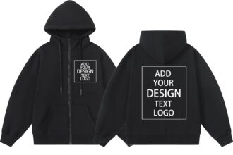 Yacheng Felpe con Cappuccio Personalizzato, Unisex, Felpe Personalizzate, Felpe con Cerniera, Aggiungi La Tua Immagine, Testo, Logo sul Davanti E sul Retro