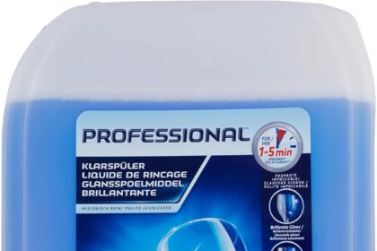 Finish Professional Brillantante, 1 prodotto da 9L, Additivo Lavastoviglie per Stoviglie Splendenti e Asciutte, Lavastoviglie Impeccabile