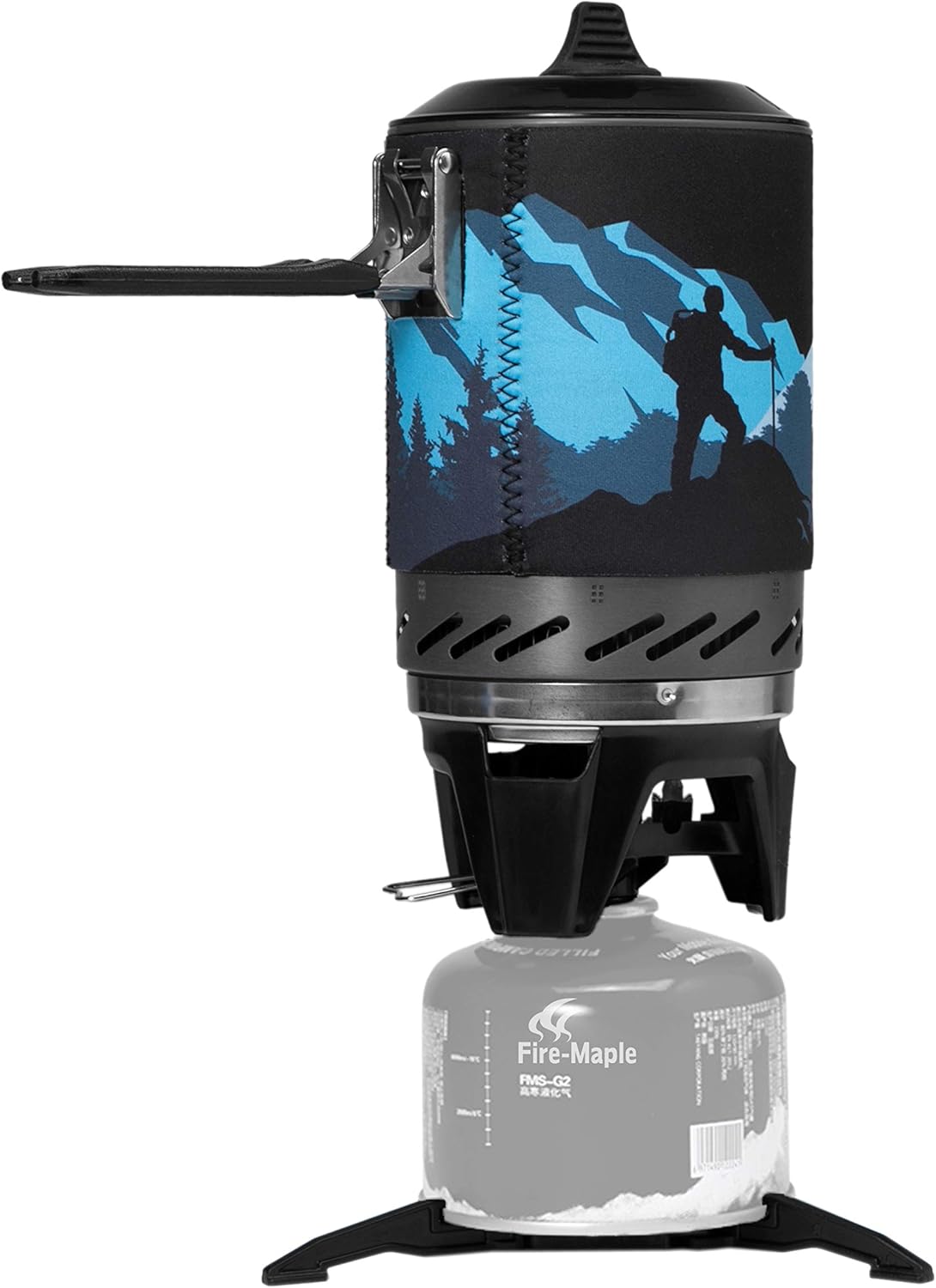 Fire-Maple Fixed Star 2 Sistema di Cottura Fornello Campeggio a Gas Portatile 1L Supporto per Pentole per Attività all'aperto Stufa Campeggio Fornellino Propano Antivento Fornello Trekking