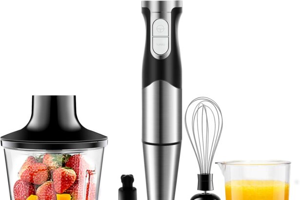 NWOUIIAY Frullatore a Immersione 1200W 6 in 1 Minipimer con Acciao Inossidabile 304 Frullatore Tritatutto Multifunzionale con Turbo Presa Antiscivolo Frusta Elettrica Velocità Regolabile Cucina