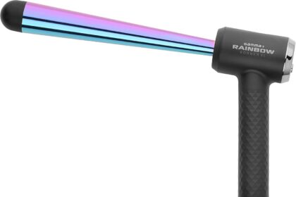 GAMMAPIU’ Ferro Arricciacapelli Professionale Korner XL Rainbow, 4 Temperature Regolabili, Onde Larghe e Strette, Effetto Mosso a Lungo, Riscaldamento Rapido, Autospegnimento dopo 60'