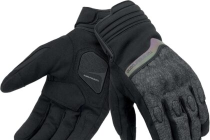 Tucano Urbano guanti BOSS HYDROSCUD moto e scooter. Guanti moto invernali uomo. Protezioni nocche. dorso in denim, palmo scamosciato sintetico, 100% impermeabile e traspirante, touch screen.