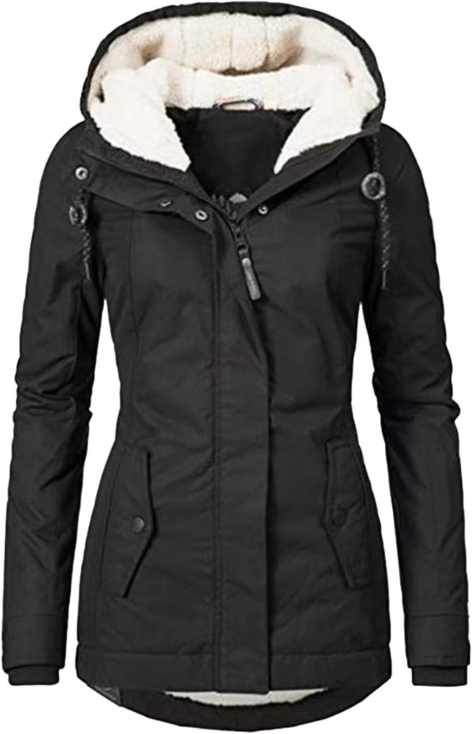 HHMY Parka da Donna Invernale, Caldo, in Pelliccia di Orsacchiotto, Foderato, Impermeabile, Spesso, Giacca Trapuntata, Giacca a Vento, Taglia S - 4XL