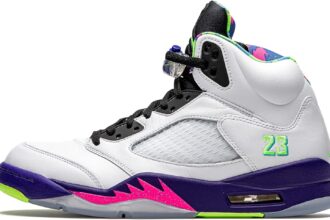 Jordan Nike Air 5 Alternate Bel Air (TD) DB3025-100, (Bianco/Corte Viola-Racer Rosa-)