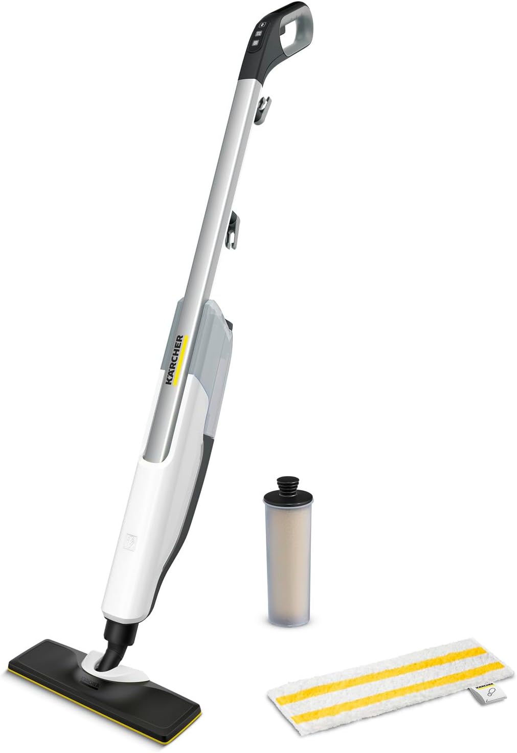 Kärcher Scopa a Vapore SC 2 Upright, Tempo riscaldamento 30s, Area di lavoro 50 m², Serbatoio 0,4 l, Potenza 1600 W, include bocchetta per pavimenti EasyFix, panno in microfibra, cartuccia anticalcare