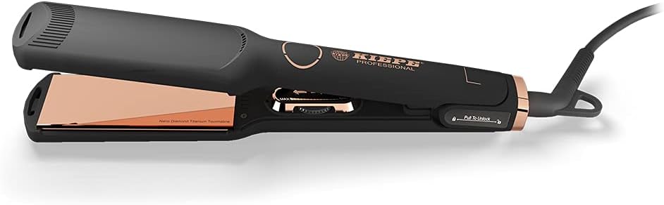 Kiepe Piastra per capelli Professionale Pure Rose Gold con display digitale e placca in titanio. Misura L