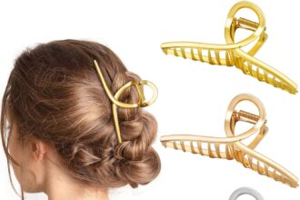 Kiiwah 3 Pezzi Pinze per Capelli in Metallo, Grande Mollettoni Artiglio per Capelli in Oro, Argento, Oro Rosa, Accessori Capelli per Donne e Ragazze Capelli Spessi Parrucchieri