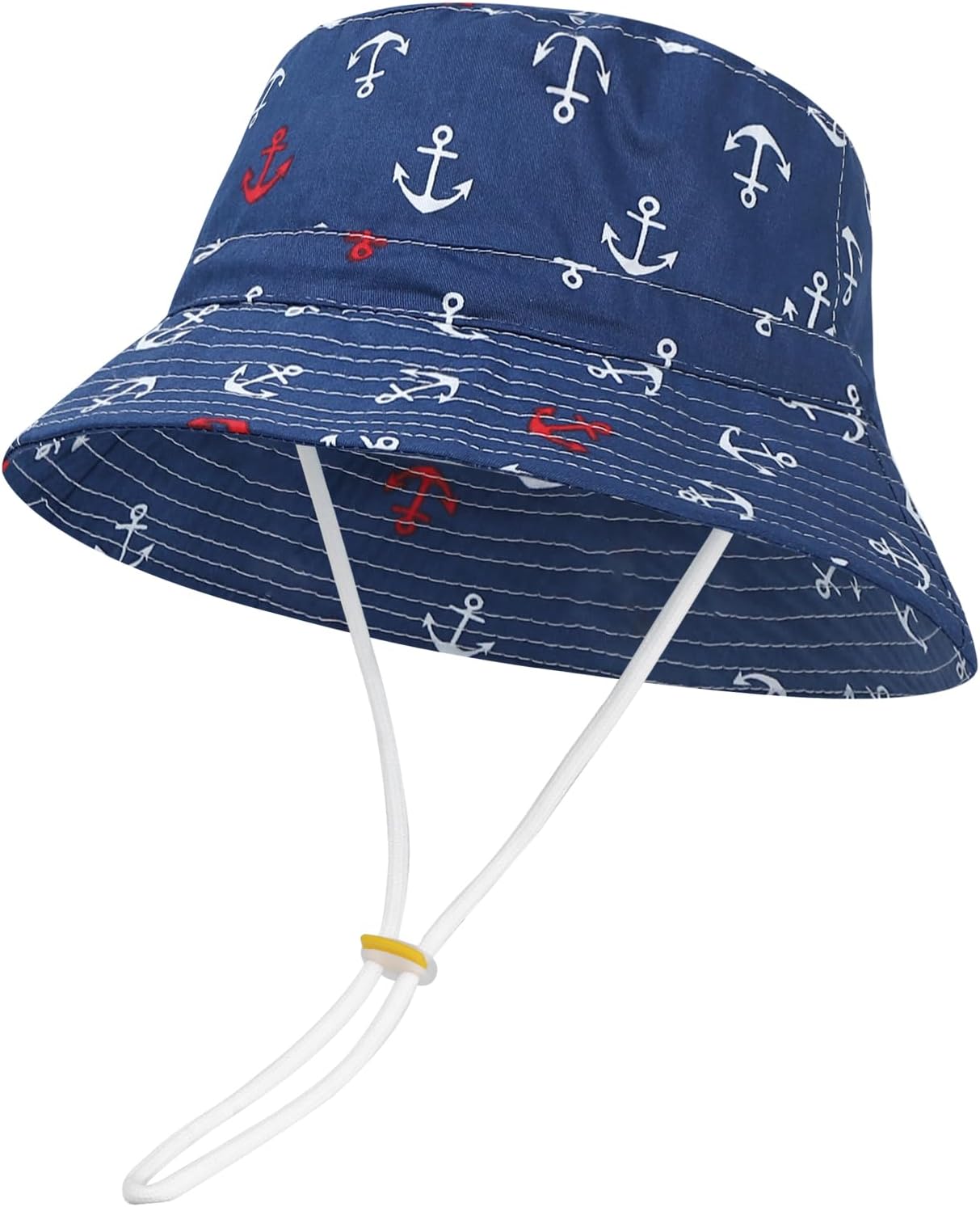 MASOCIO Cappellino Estivo de Sole per Neonato Bambino Cappello Spiaggia Tesa Larga con Sottogola Regolabile