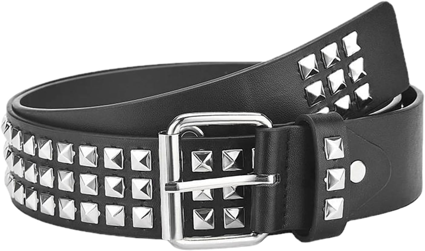 MAXQUU Cintura Unisex Adulto con Borchie Bullet, Accessori Gotici e Punk, Regolabile, 115 cm, Nero