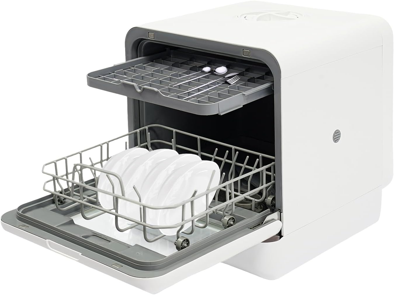MINRS Lavastoviglie da tavolo, mini lavastoviglie, 4 programmi di lavaggio, Touch Control antibatterico, per appartamenti, dormitori e camper