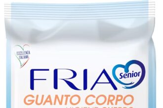 Manopole Saponate – Guanti Igiene Corpo - Azione Detergente ed Emolliente - Con Pantenolo e Allantoina - Senza Bisogno di Risciacquo - Formato: 8 Guanti Corpo - FRIA Senior