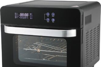 Melchioni Family | Combo Friggitrice ad Aria Forno VITTORIA, 24 litri di Capacità, Friggitrice + Forno Statico e Ventilato con 11 Programmi, 45-230°, Colore Nero