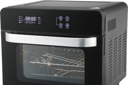 Melchioni Family | Combo Friggitrice ad Aria Forno VITTORIA, 24 litri di Capacità, Friggitrice + Forno Statico e Ventilato con 11 Programmi, 45-230°, Colore Nero