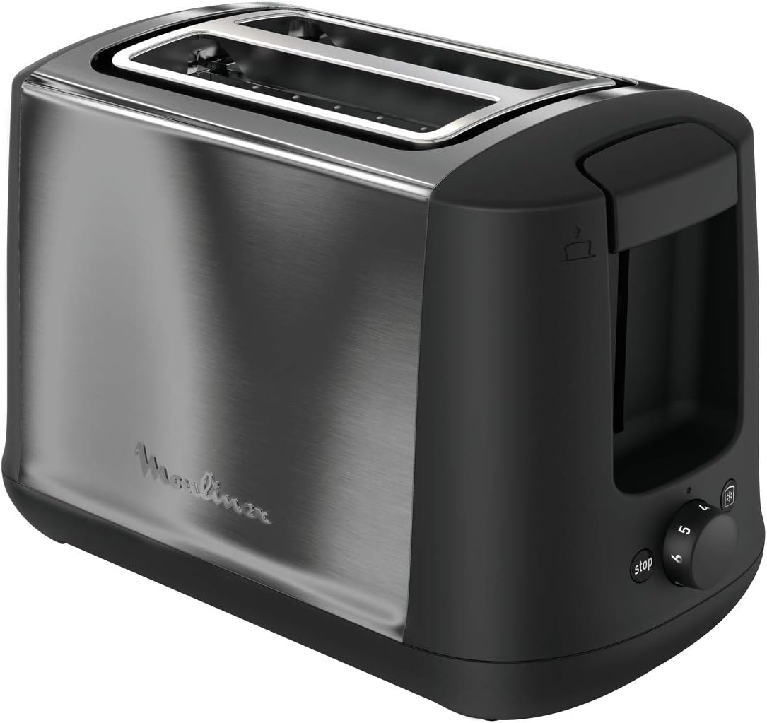 Moulinex Subito Select Tostapane a due Scomparti, Acciaio Inox, Centratura Automatica, Dimensione Scomparti Variabile, Controllo Elettronico, Argento, LT3408