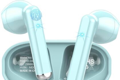 OYIB Cuffie Bluetooth 5.3, Auricolari con 4 Mic, Wireless In Ear HiFi Stereo, Ricarica Rápida USB-C, Senza Fili IPX7 Cuffiette Controllo Touch, Blu