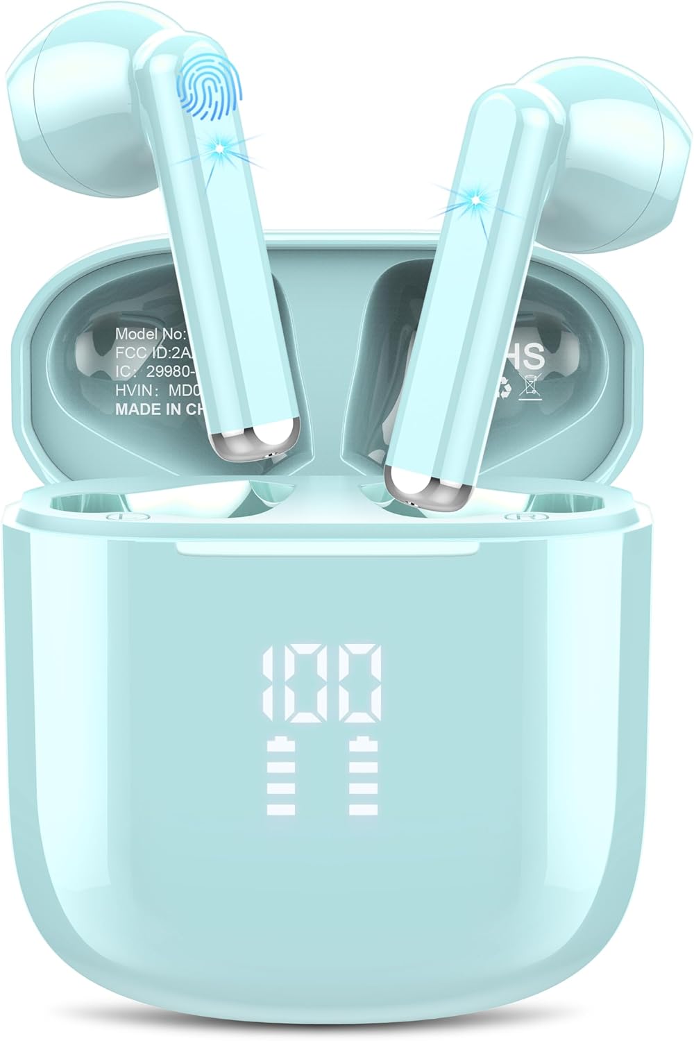 OYIB Cuffie Bluetooth 5.3, Auricolari con 4 Mic, Wireless In Ear HiFi Stereo, Ricarica Rápida USB-C, Senza Fili IPX7 Cuffiette Controllo Touch, Blu