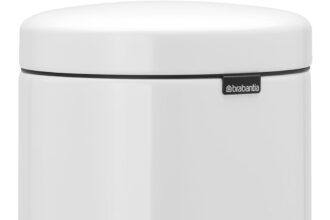 Brabantia Pedal Bin Newicon Pattumiera a Pedale, Secchio Interno in Plastica, Bianco, 5 lt