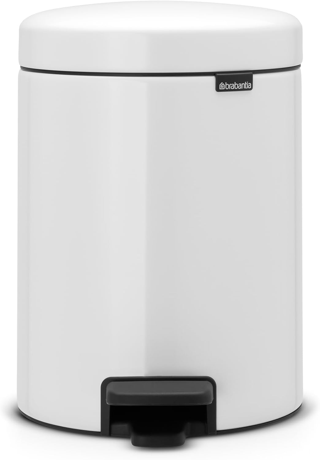 Brabantia Pedal Bin Newicon Pattumiera a Pedale, Secchio Interno in Plastica, Bianco, 5 lt