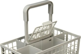 Paxanpax 68-BS-01 Cestello portaposate universale, Per lavastoviglie Bosch, Hotpoint, Neff, Siemens, Smeg, Grigio, 24 x 13.5 x 12.5 cm [etichetta in lingua italiana non garantita]