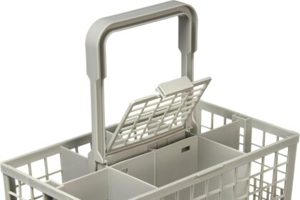 Paxanpax 68-BS-01 Cestello portaposate universale, Per lavastoviglie Bosch, Hotpoint, Neff, Siemens, Smeg, Grigio, 24 x 13.5 x 12.5 cm [etichetta in lingua italiana non garantita]